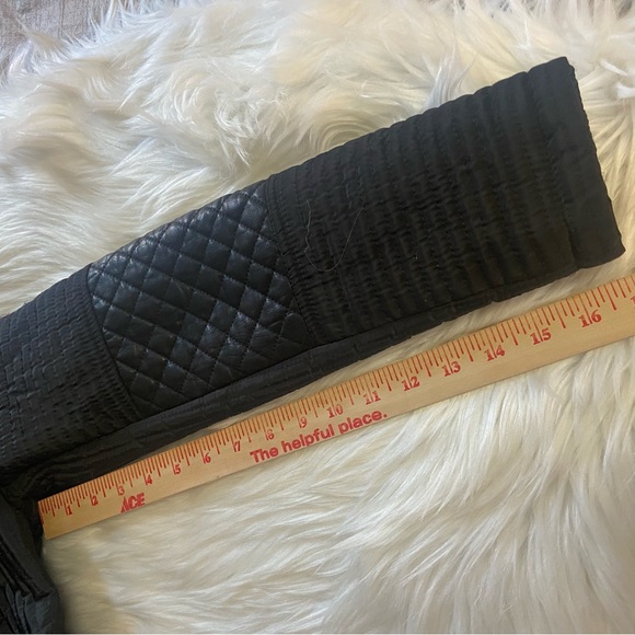 Tribal Women's Sz M Black Quilted Jacket with faux leather accents - Picture 10 of 11